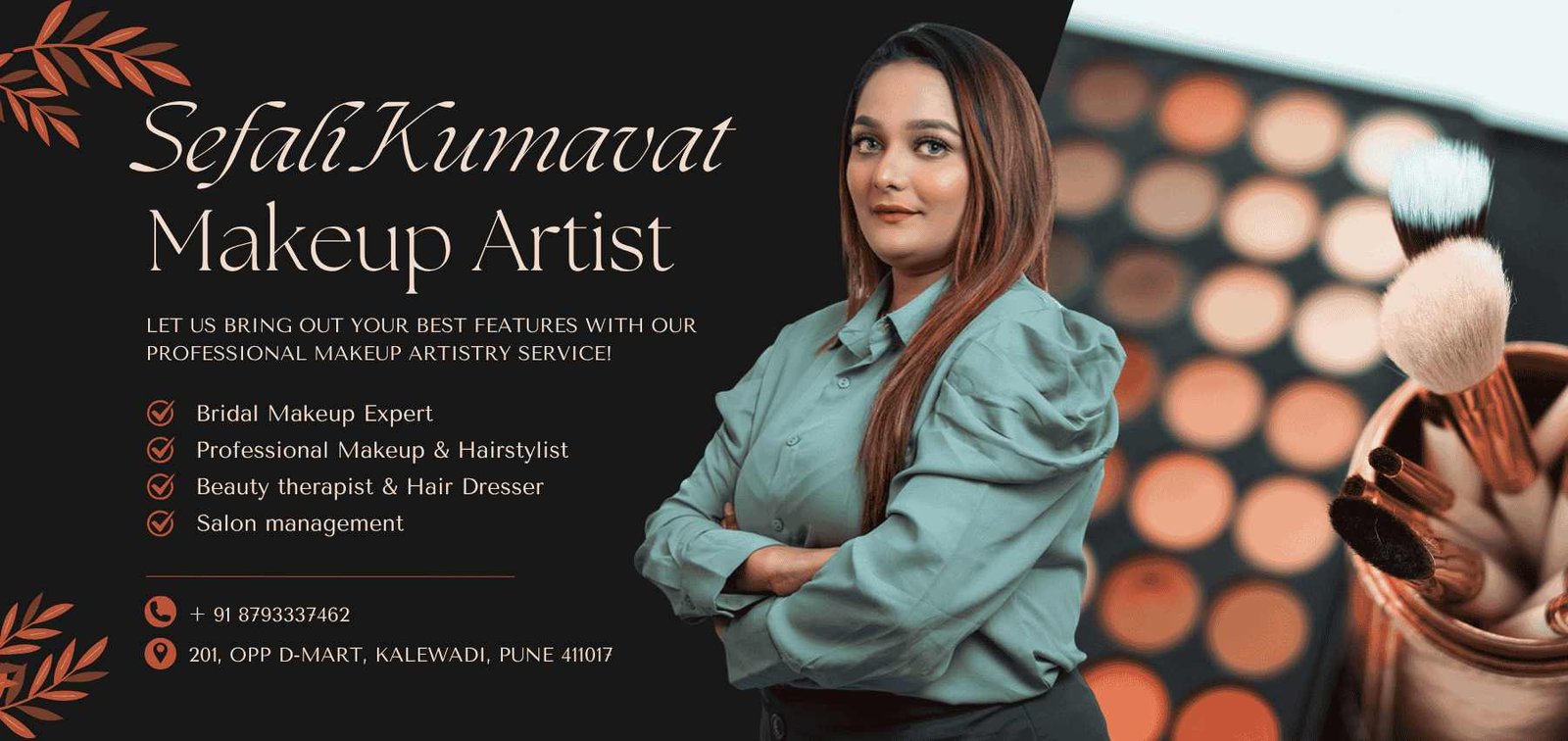 Black Organic Elegant Makeup Artist Banner
